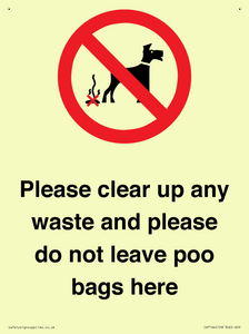 Please clear up any waste and please do not leave poo bags here